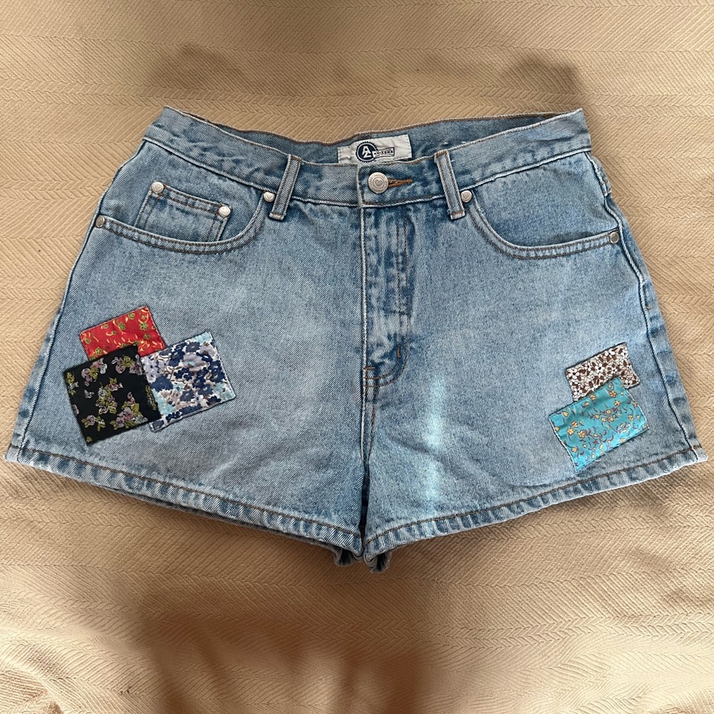 Cottagecore Patchwork Jean Shorts
